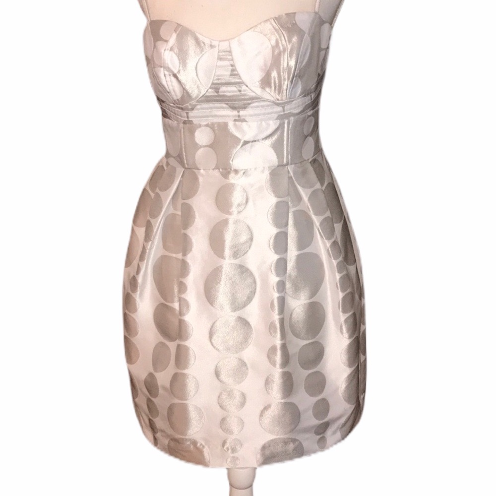 Walter Baker Gray and White polka dot dress